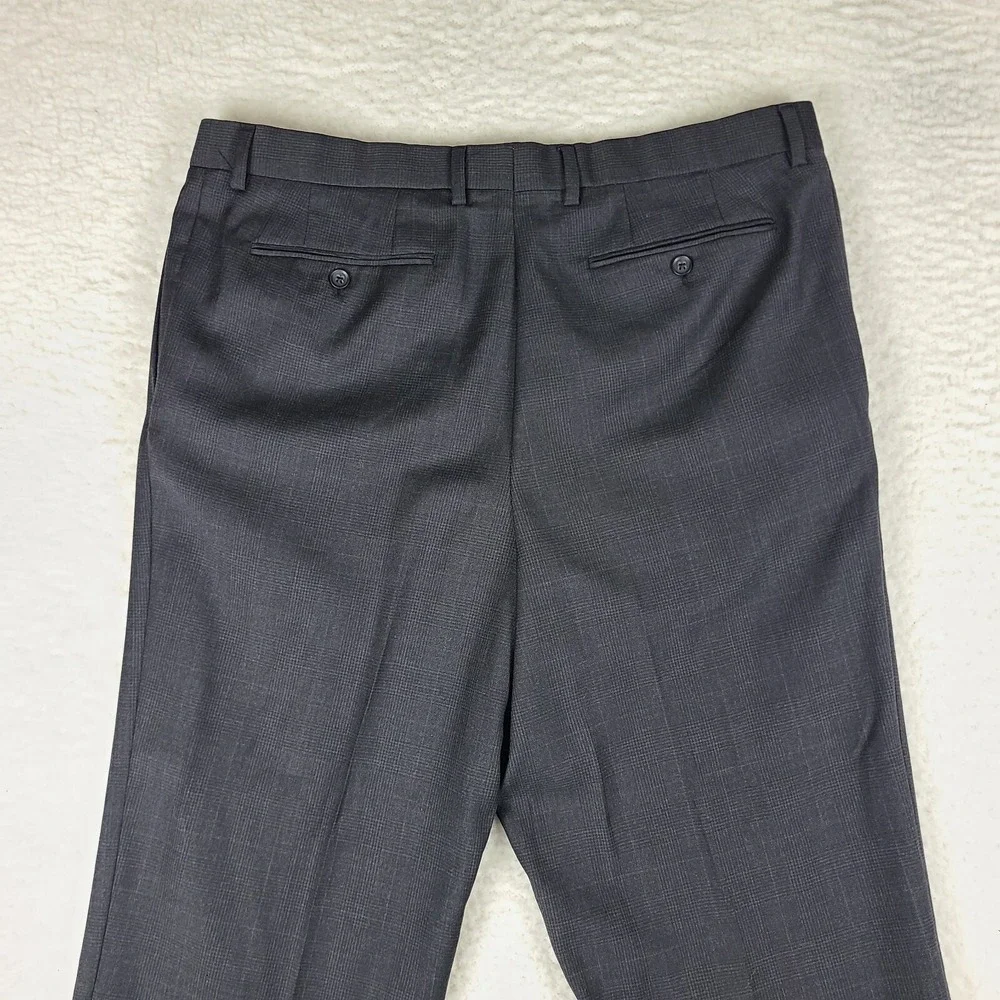Banana‎ Republic Dress Pants Mens 38 x 32 Dark Gray Plaid Classic Fit Slacks